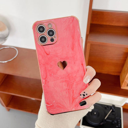 New Marble Pattern Love Logo - Electroplating TPU iPhone Case iPhone Case