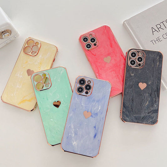 New Marble Pattern Love Logo - Electroplating TPU iPhone Case iPhone Case