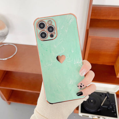 New Marble Pattern Love Logo - Electroplating TPU iPhone Case iPhone Case