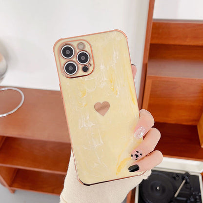 New Marble Pattern Love Logo - Electroplating TPU iPhone Case iPhone Case