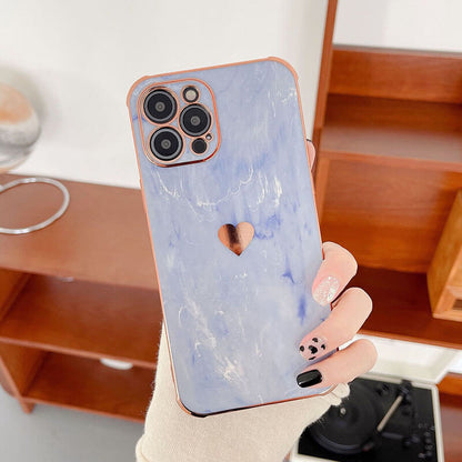 New Marble Pattern Love Logo - Electroplating TPU iPhone Case iPhone Case