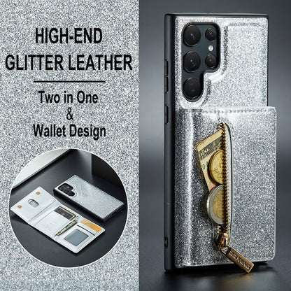 Newest Magnetic Bling Leather Detachable Wallet Samsung Case