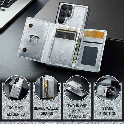 Newest Magnetic Bling Leather Detachable Wallet Samsung Case
