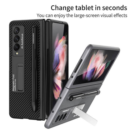 Luxury Leather Cover With Pen Slot Holder - Samsung Z Fold3 5G Phone Case Samsung Galaxy Z Fold 3 Case