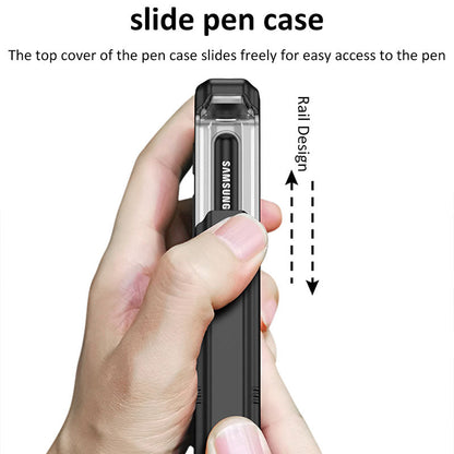 Magnetic Armor All-included Slide Pen Case With Back Screen Glass Hinge Holder Phone Cover For Samsung Galaxy Z Fold 3 5G Samsung Galaxy Z Fold 3 Case