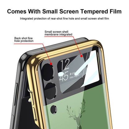 Luxury Deer Glass - Samsung Z Flip 3 5G Phone Case Samsung Galaxy Z Flip 3 Case
