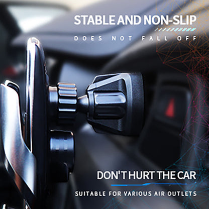Wireless Car Charger Mount 15W Qi Fast Charging Auto Clamping Air Vent Cell Phone Holder Bracket Compatible with All Apple iPhone Android Smartphone Telephony