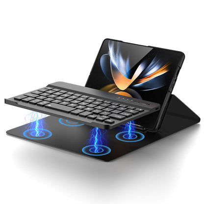 Newest Bluetooth 3.0 Keyboard Magnetic All-inclusive Leather Cover For Samsung Galaxy Z Fold3 Fold4 5G Come With keyboard+Holster Bracket+Phone Case+Capacitive Pen Samsung Cases