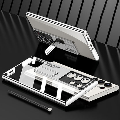 Newest Magnetic Bracket Electroplated Clear Phone Case For Samsung Galaxy S22 S23 Ultra Plus