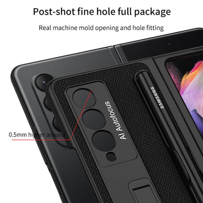 Luxury Leather Cover With Pen Slot Holder - Samsung Z Fold3 5G Phone Case Samsung Galaxy Z Fold 3 Case
