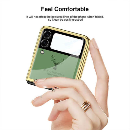 Luxury Deer Glass - Samsung Z Flip 3 5G Phone Case Samsung Galaxy Z Flip 3 Case