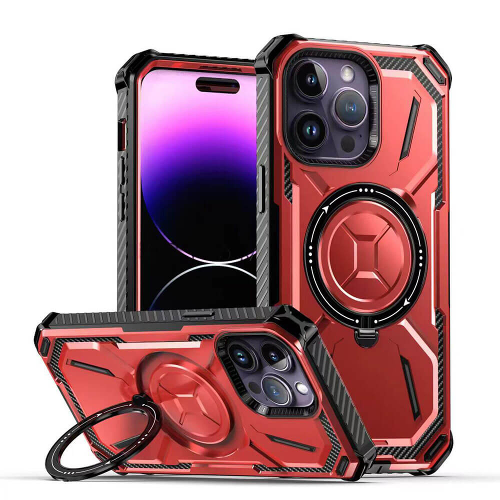 Newest Metal Armor Four Corners Anti-Fall Magnetic Phone Case For iPhone