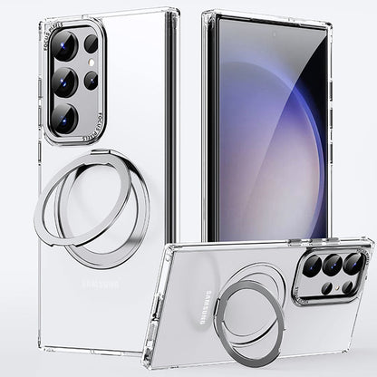 Invisible Magnetic MagSafe Bracket Anti-fall Phone Case For Samsung Galaxy S23 Ultra Plus Support Wireless Charging
