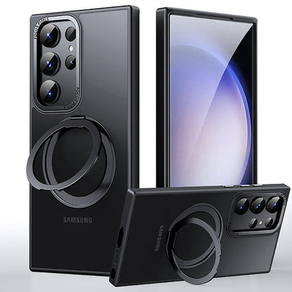 Invisible Magnetic MagSafe Bracket Anti-fall Phone Case For Samsung Galaxy S23 Ultra Plus Support Wireless Charging