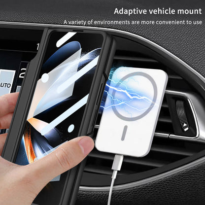 Magnetic Magsafe Wireless Charge Toughened Film Integrated Case With Bracket Pen Box For Samsung Galaxy Z Fold 4 5G Samsung Cases