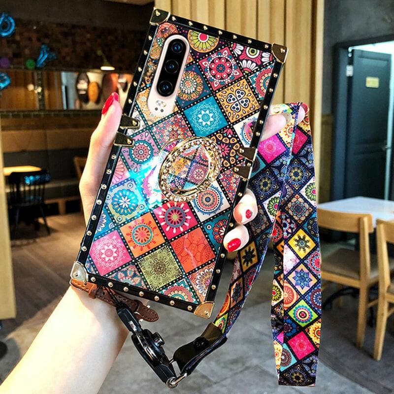 High Quality Bohemian Lanyard Ring Phone Case For iPhone Samsung Huawei