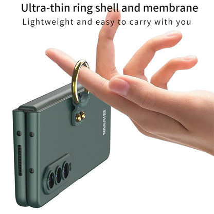 Samsung Galaxy Z Fold 4 5G Ultra-thin All-inclusive Ring Holder Protective Cover With Tempered Glass Screen Samsung Cases