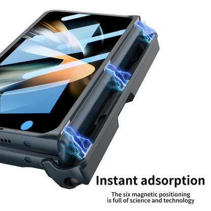Magnetic Mech S Pen Slot Holder Case for Samsung Galaxy Z Fold4 Fold3 5G Samsung Cases