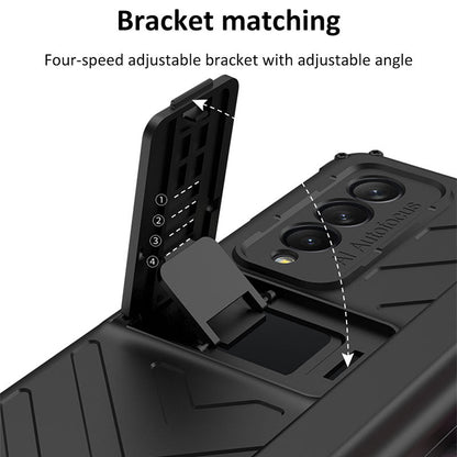 Magnetic Armor All-included Slide Pen Case With Back Screen Glass Hinge Holder Phone Cover For Samsung Galaxy Z Fold 3 5G Samsung Galaxy Z Fold 3 Case