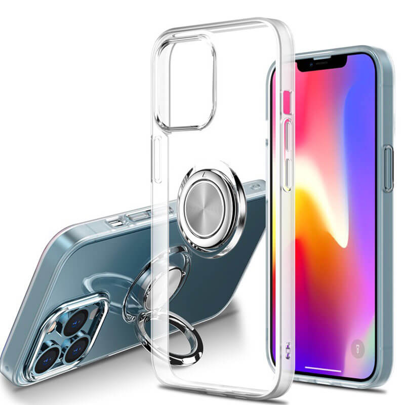 Magnetic Bracket Ring Clear TPU Phone Case For iPhone iPhone Case