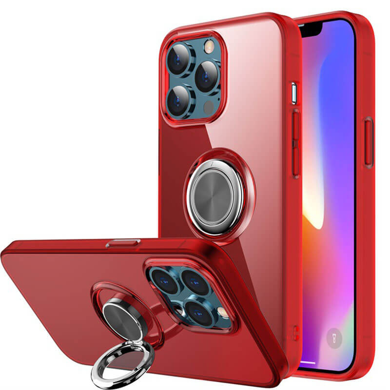 Magnetic Bracket Ring Clear TPU Phone Case For iPhone iPhone Case