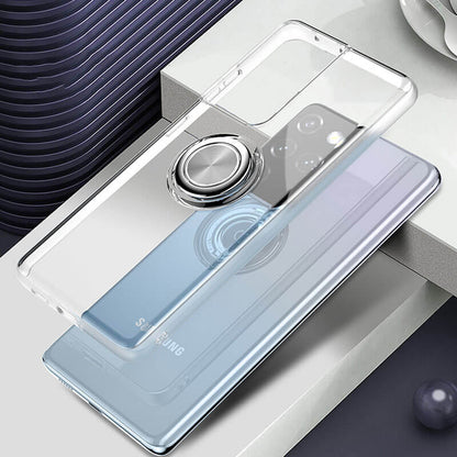 Magnetic Bracket Ring Clear TPU Phone Case For Samsung Samsung Cases