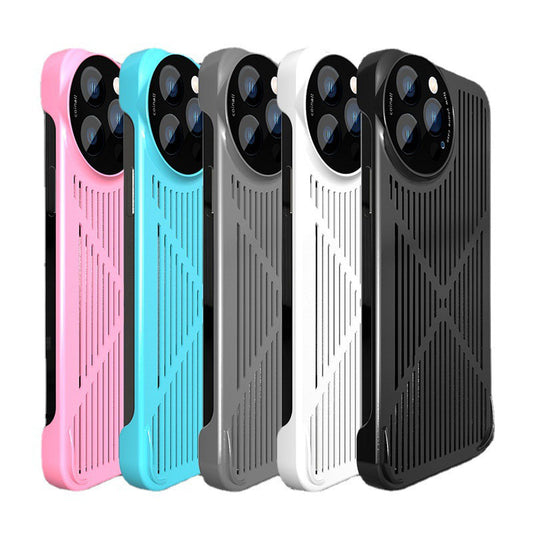 Newest Hollow Speed Graphene Heat Dissipation Frameless Phone Case With Lens Protective Film For iPhone iPhone Cases
