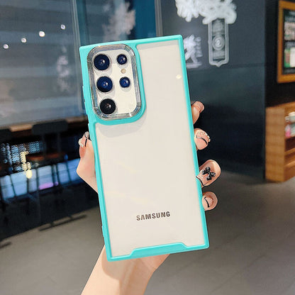Newest Transparent Acrylic Electroplated Lens Phone Case For Samsung
