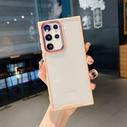 Newest Transparent Acrylic Electroplated Lens Phone Case For Samsung