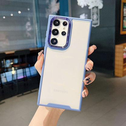 Newest Transparent Acrylic Electroplated Lens Phone Case For Samsung