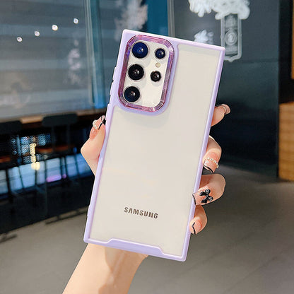 Newest Transparent Acrylic Electroplated Lens Phone Case For Samsung