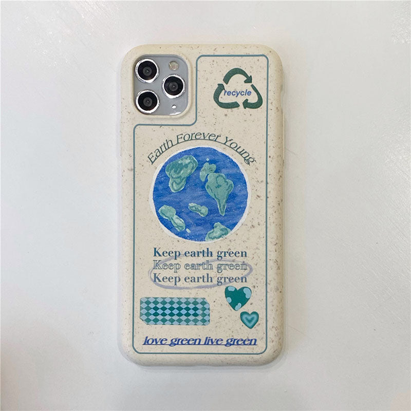 Newest Degradable Planet bracket Environmental Protection Earth Phone Case For iPhone