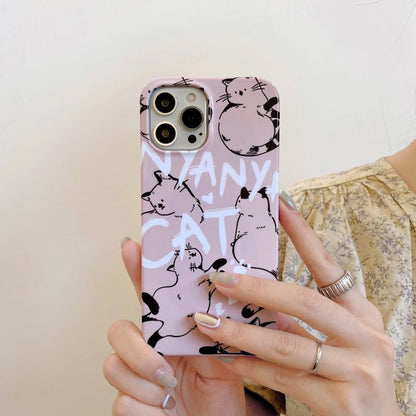 Newest Cute Cat Doodle Soft Shell Phone Case For iPhone iPhone Cases