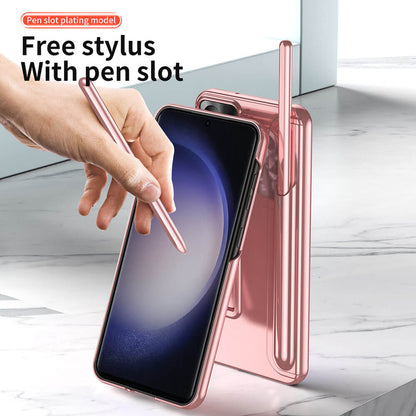 Newest Magnetic Bracket Electroplated Phone Case For Samsung Galaxy S23 Series With Pen&Pen Slot