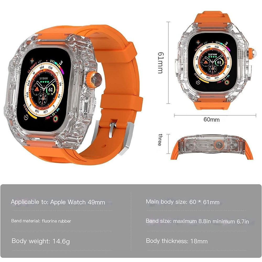 High-End Customized Fully Transparent Watch Case With FKM Band For Apple Watch
