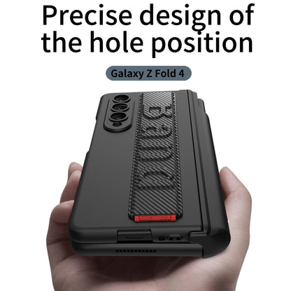 Magnetic Hinge S Pen Slot Luxury Wristband Holder Phone Case For Samsung Galaxy Z Fold4 Fold3 5G Case With Back Screen Glass Protector Samsung Cases