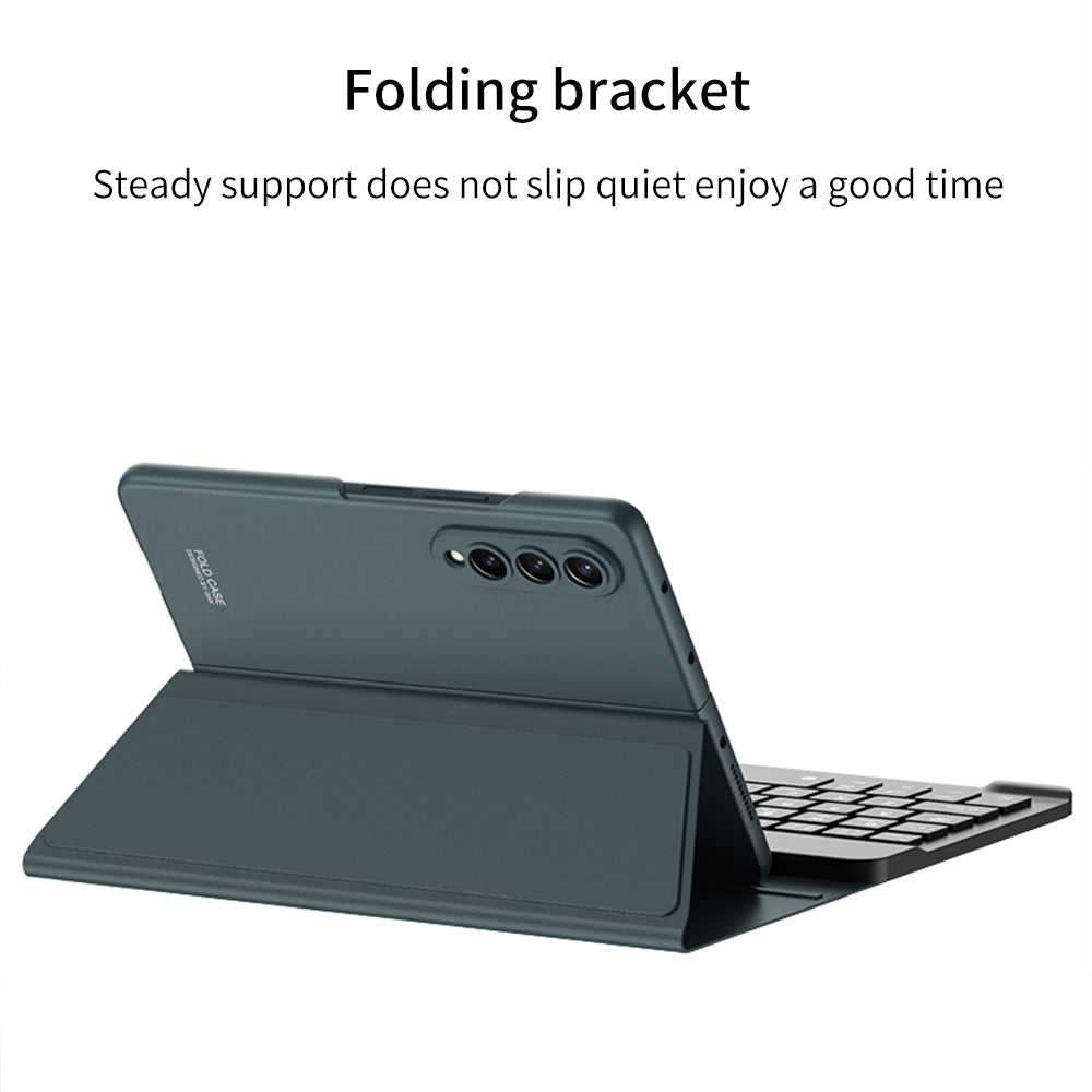 Newest Bluetooth 3.0 Keyboard Magnetic All-inclusive Leather Cover For Samsung Galaxy Z Fold3 Fold4 5G Come With keyboard+Holster Bracket+Phone Case+Capacitive Pen Samsung Cases