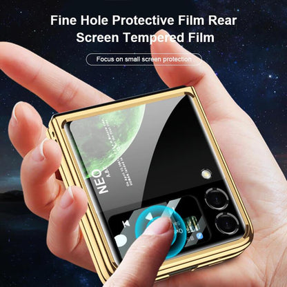Space Luxury Plating Frame Anti-knock Protection Glass Case For Samsung Galaxy Z Flip3 Samsung Galaxy Z Flip 3 Case