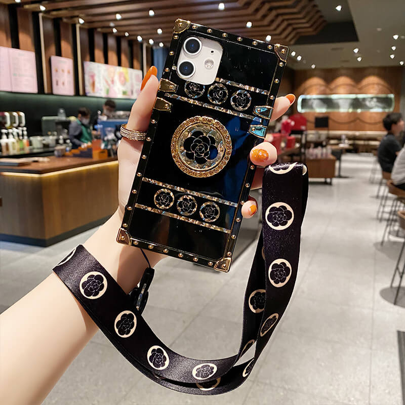 Retro Boho Style Ring Case With Lanyard for Samsung Galaxy S22 S21 Ultra Plus Samsung Cases