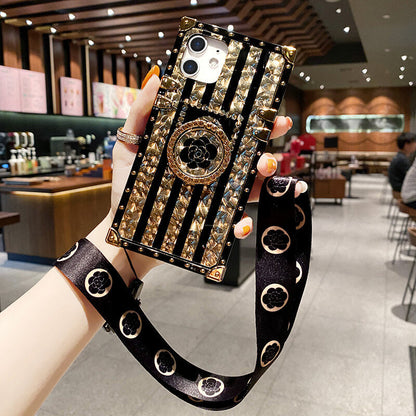 Retro Boho Style Ring Case With Lanyard for Samsung Galaxy S22 S21 Ultra Plus Samsung Cases