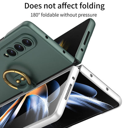 Samsung Galaxy Z Fold 4 5G Ultra-thin All-inclusive Ring Holder Protective Cover With Tempered Glass Screen Samsung Cases