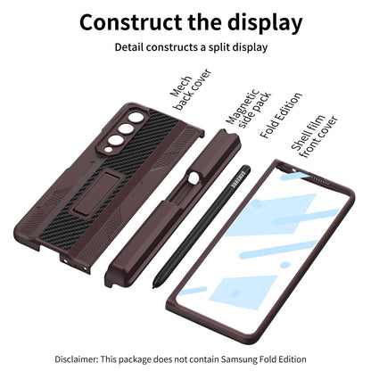 Magnetic Mech S Pen Slot Holder Case for Samsung Galaxy Z Fold4 Fold3 5G Samsung Cases
