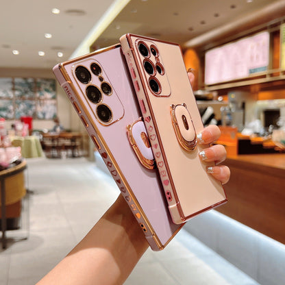 Luxury Electroplating Stand Ring Holder Phone Case With Finger Ring For Samsung Samsung Case