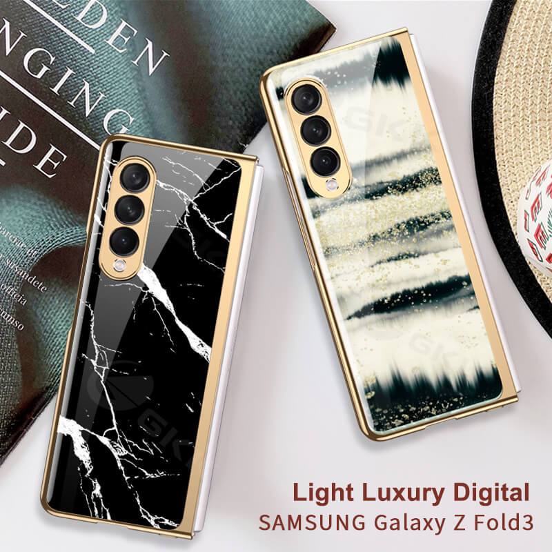 Natural marble Glass - Samsung Galaxy Z Fold 3 5G Phone Case Samsung Galaxy Z Fold 3 Case