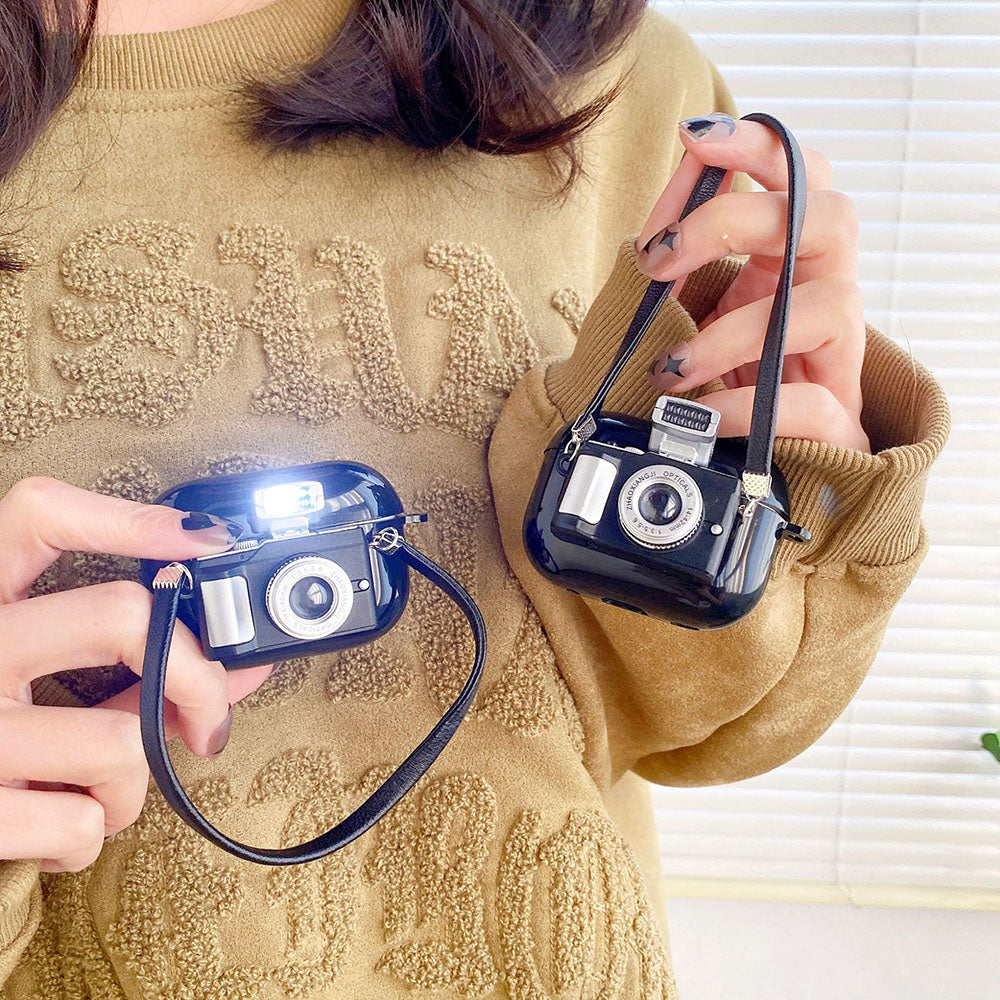 Newest Personalized Retro Glitter Camera Airpod Case