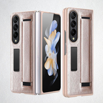 Newest Kickstand Wristband Phone Case For Samsung Galaxy Z Fold4 Fold3 With Screen Protector