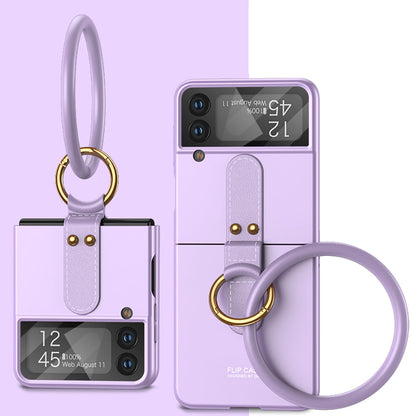 Galaxy Z Flip4 Flip3 | Silicone Band Phone Case with Screen Protector Samsung Cases