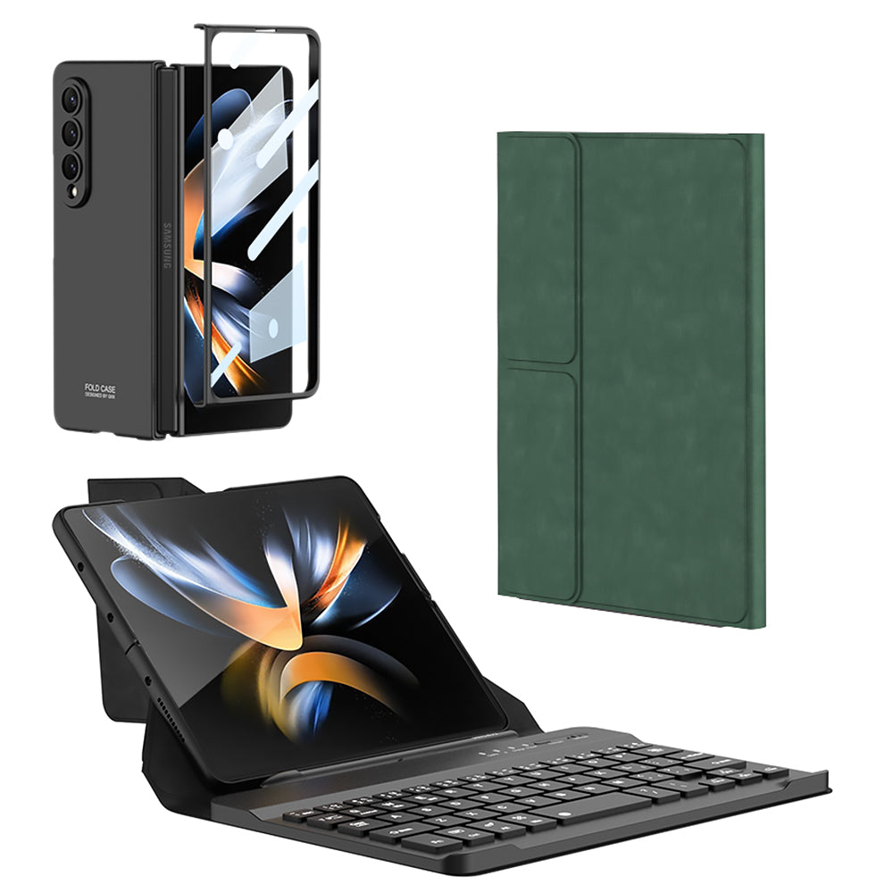 Newest Bluetooth 3.0 Keyboard Magnetic Folding Bracket All-inclusive Leather Cover For Samsung Galaxy Z Fold3 Fold4 5G Samsung Cases