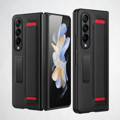 Newest Kickstand Wristband Phone Case For Samsung Galaxy Z Fold4 Fold3 With Screen Protector