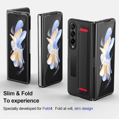 Newest Kickstand Wristband Phone Case For Samsung Galaxy Z Fold4 Fold3 With Screen Protector